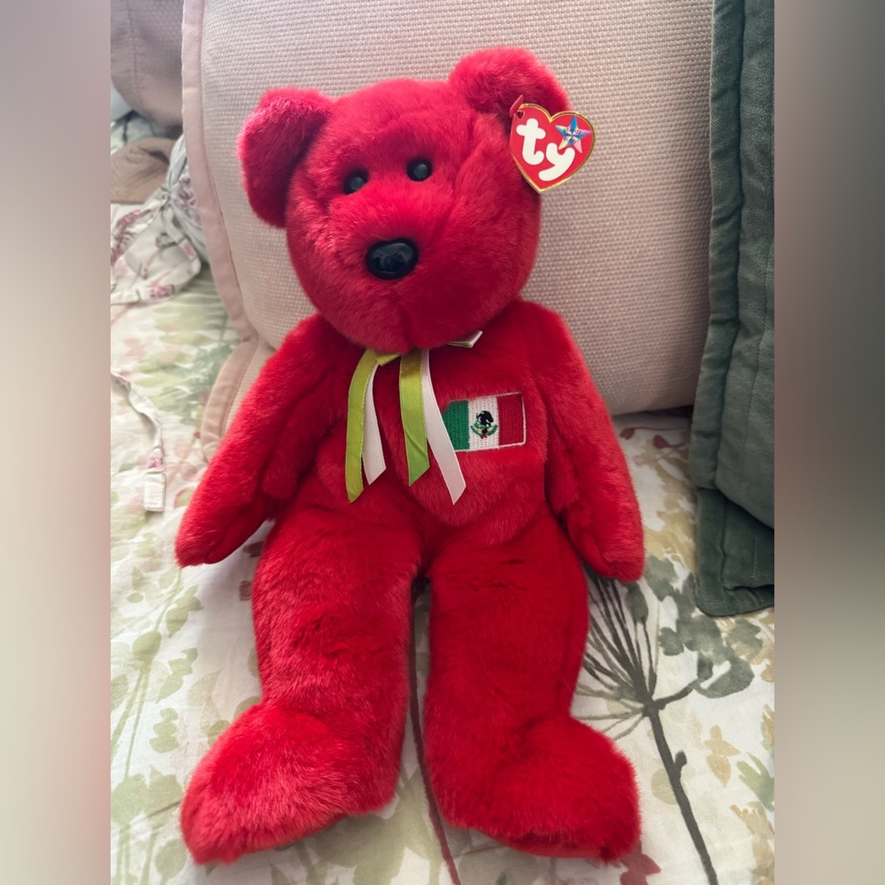 Ty “Osito” Beanie Buddy with Mexican Flag